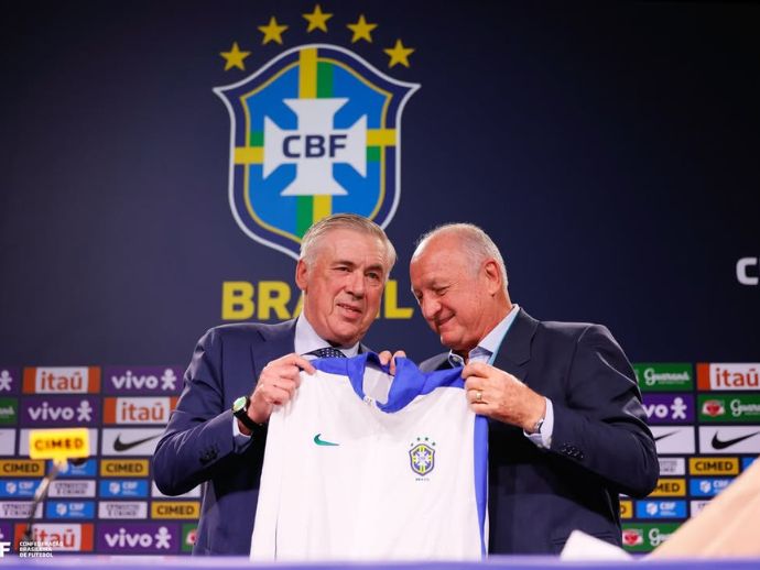 Carlo Ancelotti comanda o primeiro treino da sele&ccedil;&atilde;o brasileira