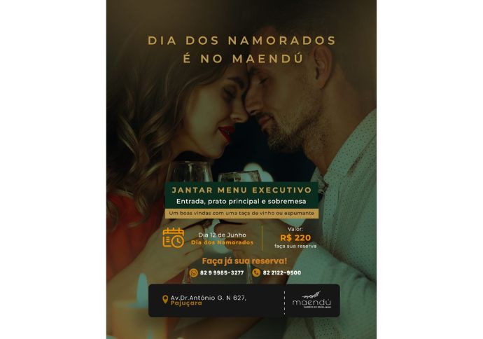 Jantar rom&acirc;ntico com m&uacute;sica ao vivo marca o Dia dos Namorados no Hotel Mercure Macei&oacute;