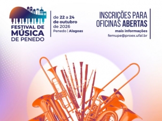 Femupe 2026 abre inscri&ccedil;&otilde;es gratuitas para oficinas e workshops de m&uacute;sica em Penedo