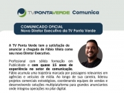 A TV Ponta Verde anunciar a chegada de F&aacute;bio Vilela como novo Diretor Executivo